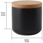 HMANE Ceramic Food Storage Jars, 8.8FL OZ/260ML Containers Sealed Canisters with Lid for Coffee Tea Spice and More - Black S