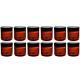 (Set of 12) Amber 4 Ounce Plastic Straight Sided Jars with Smooth Black Lids