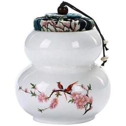 Alien Storehouse [Gourd Flower] Ceramic Tea Canister Portable Coffee Jar Sealed Tea Caddy