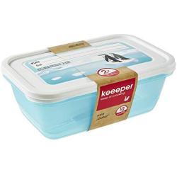 keeeper &quotMia Polar Rectangle Freeze Food Box, Blue, 3.3 Litre, 2-Piece