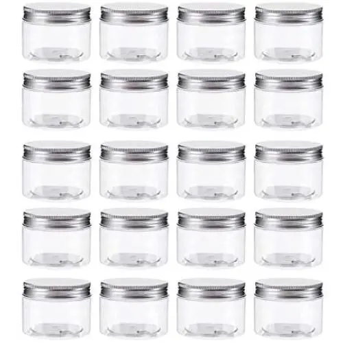 20 Pots de Rangement en Plastique Transparent de 120 ml avec Bouchons à Visser, Récipients Réutilisables pour Cuisine et Maison 20 Pots de Rangement en Plastique Transparent de 120 ml avec Bouchons à Visser, Récipients Réutilisables pour Cuisine et Maison