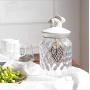 Transparent crystal storage jar candy jar creative snack storage jar practical transparent glass bottle kitchen storage tank,1pcs-M