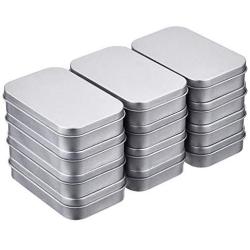 Les yeu (12pcs) Storage Box Metal Hinged Tin Box Container Mini Portable Small Storage Container Kit Tin Box Container Small Jar with Lid (3.7x2.3x0.8 inches).