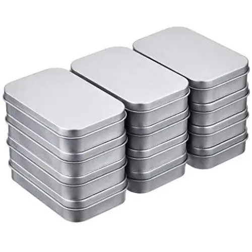 Boîte de rangement métallique (12 pièces) avec couvercle, petite boîte portable, conteneur miniature, boîte en tin, petite jarre avec couvercle (3.7x2.3x0.8 pouces). Boîte de rangement métallique (12 pièces) avec couvercle, petite boîte portable, conteneur miniature, boîte en tin, petite jarre avec couvercle (3.7x2.3x0.8 pouces).