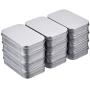 Les yeu (12pcs) Storage Box Metal Hinged Tin Box Container Mini Portable Small Storage Container Kit Tin Box Container Small Jar with Lid (3.7x2.3x0.8 inches).