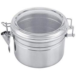 yHRgETLD Stainless Steel Food Storage Containers Cereal Containers with Easy Lock Lids Airtight Sealed Can Coffee Bean Sugar Tea Jar Storage Container Height 7.5cm 5 Inches