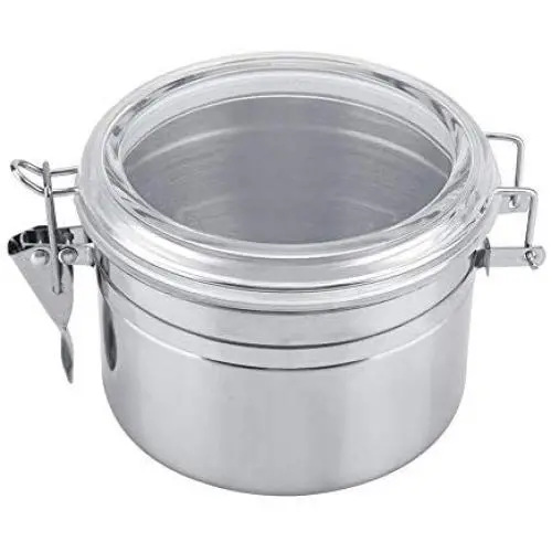 yHRgETLD Stainless Steel Food Storage Containers Cereal Containers with Easy Lock Lids Airtight Sealed Can Coffee Bean Sugar Tea Jar Storage Container Height 7.5cm 5 Inches yHRgETLD Stainless Steel Food Storage Containers Cereal Containers with Easy Lock Lids Airtight Sealed Can Coffee Bean Sugar Tea Jar Storage Container Height 7.5cm 5 Inches