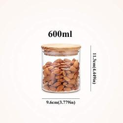 Glass Food Storage Containers With Locking Lids - Glass Food Storage Container With Wood Cover Sealed Cans Sugar Bowl Spices Mason Jar Tea Coffee Organizer For Bulk Products