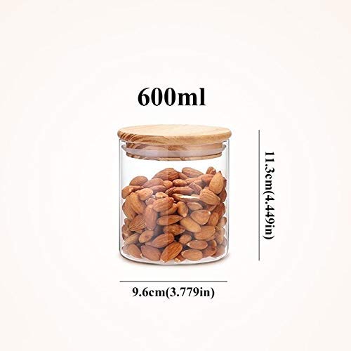 Glass Food Storage Containers With Locking Lids - Glass Food Storage Container With Wood Cover Sealed Cans Sugar Bowl Spices Mason Jar Tea Coffee Organizer For Bulk Products
