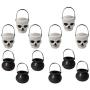 LIOOBO 12Pcs Candy Jars Halloween Witch Candy Jar Kettles Witch Cauldron Handheld Candy Bucket for Halloween Party Hanging Props (Black 5x7cm)