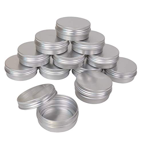 Baitaihem 30ml Metal Tins Aluminum Round Tins Storage Container for DIY Beauty,Cosmetics,Accessories, Pack of 12