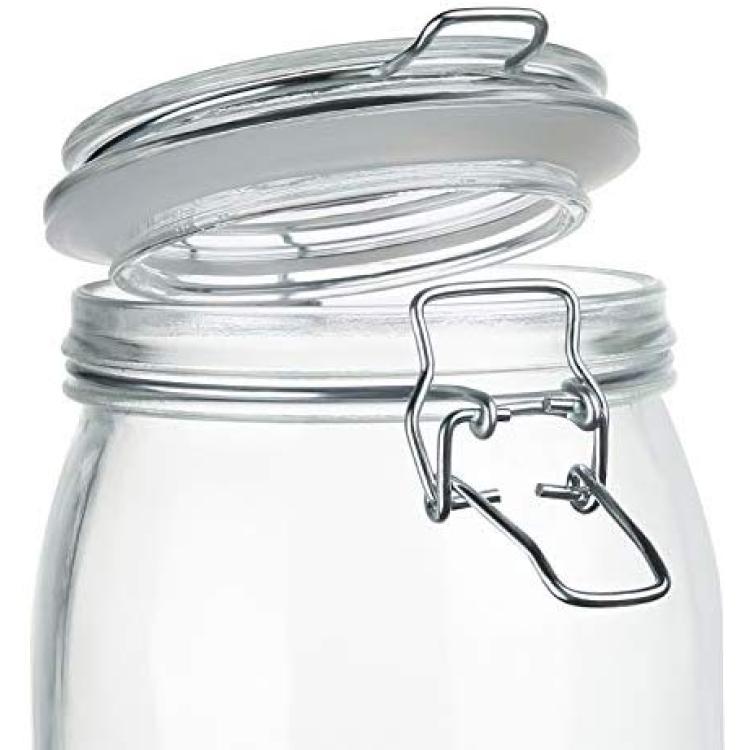 34oz Glass Jars with Airtight Lids, Wide with Leak Proof Rubber Gasket, 8  Pack