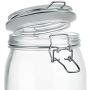 Wide Mouth Mason Jars,OAMCEG 4-Piece 34oz Airtight Glass Preserving Jars with Leak Proof Rubber Gasket and Clip Top Lids, Perfect for Storing Coffee, Sugar, Flour or Sweets - 8 Labels & 1 Chalk Marker