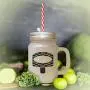 Red Orange Ice Image Frosted Glass Mason Jar With Straw Red Orange Ice Image Frosted Glass Mason Jar With Straw