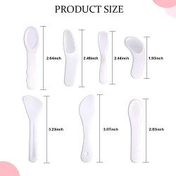 Cosmetic Spatulas, YGDZ 140pcs Disposable Spatula Makeup Frosted Tip Curved Facial Cream Mask Spatulas, White