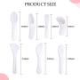 Cosmetic Spatulas, YGDZ 140pcs Disposable Spatula Makeup Frosted Tip Curved Facial Cream Mask Spatulas, White