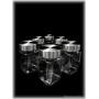 Kitchen Set 6 Piece Food Spice Jars Glass Storage Jar with Stainless Lids