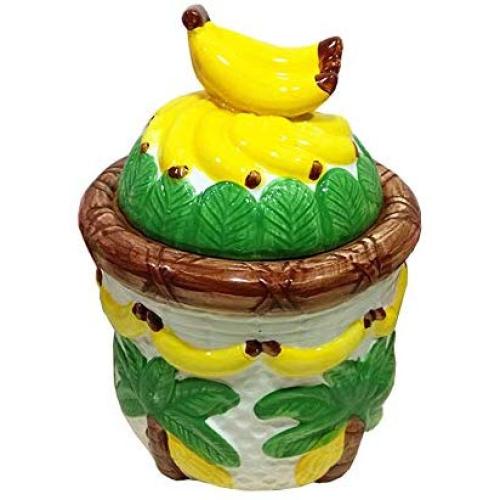 Chinashow Vintage Serviergläser mit Deckel – Keramik Süßigkeitenbehälter, Tee- und Gemüselieferung, Aufbewahrungsdosen für Mehl, Zucker, Tee, Kaffee, Kekse und Süßigkeiten, Bananen und Kokosnuss