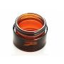 6PCS 10ml/0.34oz Upscale Amber Glass Jar with Liner And Black Screw Cap - Empty Refill Portable Cosmetic Face Cream Lip Balm Storage Jars Pot Container Travel Make up Packing Jar DIY Beauty Tool