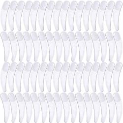 Teenitor 150 PCS Mini Disposable Make Up Plastic Spoon Spatula, Smooth Waxing Spatulas Cosmetic Facial Cream Mask Spatula Mixer White, 2.2 Inch Long
