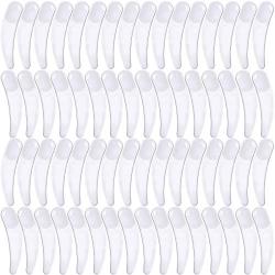 Teenitor 150 PCS Mini Disposable Make Up Plastic Spoon Spatula, Smooth Waxing Spatulas Cosmetic Facial Cream Mask Spatula Mixer White, 2.2 Inch Long