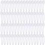 Teenitor 150 PCS Mini Disposable Make Up Plastic Spoon Spatula, Smooth Waxing Spatulas Cosmetic Facial Cream Mask Spatula Mixer White, 2.2 Inch Long
