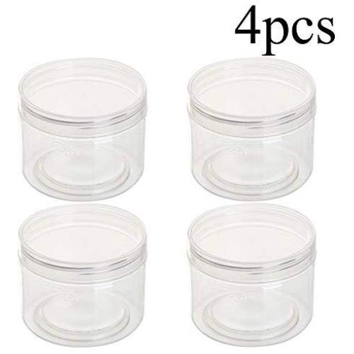 Tongxu 4 Pack 10oz Plastic Wide-Mouth Storage Jars, Large Straight-Sided Clear Empty Refillable Food-Grade BPA-Free PET Containers with Lip