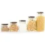 EatNeat Set of 5 Clear Glass Airtight Kitchen Canisters and Canning Jars with Bail & Trigger Hermetic Seal Clamp Lids | 68-51-34-27-17 oz. (Black Lid) EatNeat Set of 5 Clear Glass Airtight Kitchen Canisters and Canning Jars with Bail & Trigger Hermetic Seal Clamp Lids | 68-51-34-27-17 oz. (Black Lid)