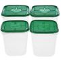 VKTECH 4pcs/set Food Storage Containers with Airtight Lids Transparent Kitchen Rectangular Food Storage Box Grain Container Holder