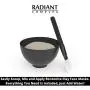 Radiant Complex DIY Face Mask Mixing Bowl Set with Sodium Bentonite 16 Oz Jar | Silicone Mask Bowl, Applicator Brush, Mixing Spatula and Measuring Cup | Black Radiant Complex DIY Face Mask Mixing Bowl Set with Sodium Bentonite 16 Oz Jar | Silicone Mask Bowl, Applicator Brush, Mixing Spatula and Measuring Cup | Black