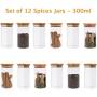 TNKML Glass Food Cans With Natural Bamboo Lid And Silicone Ring For Hermetically Sealed Small Transparent Tank Storage Tanks For Kitchen Storage Of Grain 6 300Ml