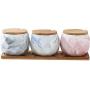 Mini Spice Jars Marbled ceramic seasoning jar home kitchen three-piece