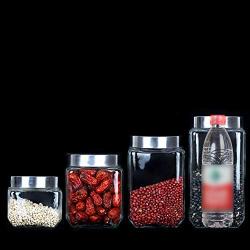 Lead Free Food Glass Jars Miscellaneous Grains Sealed Cans Storage Tanks Piggy Bank Kitchen Storage Jars Transparent Bottles,1100Ml1