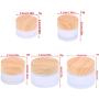 Fox Clow Wood Grain Frosted Glass Jar Cosmetic Containers Portable Travel Refillable Glass bottle Pot for Lotion Face Cosmetic Eye Cream 5/15/20/30/50ml 5PCS