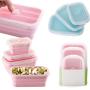 Kitchen Food Storage Jar Airtight Food Storage Silicone Bento Box Folding Lunch Bowl Collapsible Holder Food Storage Container (Color : Blue)