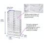 byAlegory Acrylic Makeup Stand Organizer w/ Removable Dividers 20 Space Storage for Pigment, Pots, Eyeshadows Designed To Stand & Lay Flat - Clear