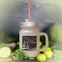 Green IM Dreaming Of A White Christmas Frosted Glass Mason Jar With Straw