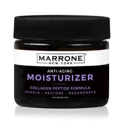 Marrone New York Anti Aging Moisturizer, Collagen Peptide Formula,Hyaluronic Acid, Jojoba Oil, Vit E,B5,CoQ10, Wrinkle & Fine Line Reducer, All Natural & Skin Tightening-2oz