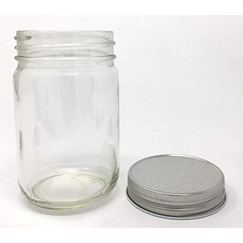 12 oz Old Fashioned Glass Jar with Silver Metal Non-Button Lid 12-Pack by Packaging For You