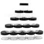 AUEAR, 20 Pack Round Clear Jars with Black Lids 20G Plastic Round Cosmetic Containers Jars Pot for Makeup Creams Liquid