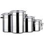 XuBa Stainless Steel Sealed Canister Jar Coffee Sugar Tea Food Storage Container 1010.5Cmc