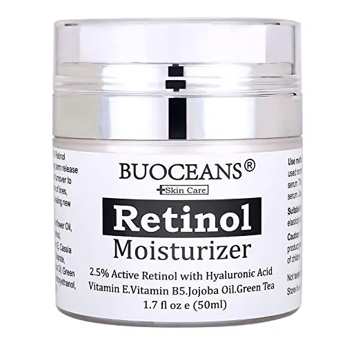 Retinol Creme – Retinol Feuchtigkeitscreme für Gesicht – Mit Retinol, Hyaluronsäure, Vitamin E und Grüntee, zur Anti-Aging-Wirkung, gegen Falten, feine Linien, Akne, Rötungen – Bester Tag- und Nachtcreme. 47 ml
