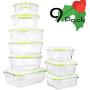 GLASSWELL 18 Piece Glass Food Storage Containers with Locking Lids Superior Glass Meal Prep Containers - Airtight & Leak Proof, BPA Free - Dishwasher, Oven, Freezer,Microwave Safe