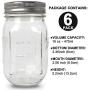 16 oz Mason Jar with Lid and Band (6 pack), Airtight Glass Regular Mouth Bulk Mason Jars for Dry Food, Baby Foods, Meal Prep, Food Storage, Canning, Salads, Spices, cookie, candy and More