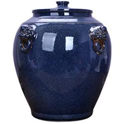 Ceramic Pottery Cereal Containers Canister Cookie Jar With Lids, Airtight Food Storage Containers Bins Large For Kitchen Pantry Organization Flour Rice Candy Bulk, 10L, 21x20cm