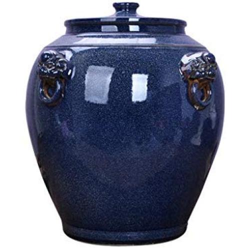 Ceramic Pottery Cereal Containers Canister Cookie Jar With Lids, Airtight Food Storage Containers Bins Large For Kitchen Pantry Organization Flour Rice Candy Bulk, 10L, 21x20cm