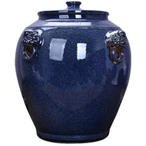 Ceramic Pottery Cereal Containers Canister Cookie Jar With Lids, Airtight Food Storage Containers Bins Large For Kitchen Pantry Organization Flour Rice Candy Bulk, 10L, 21x20cm Ceramic Pottery Cereal Containers Canister Cookie Jar With Lids, Airtight Food Storage Containers Bins Large For Kitchen Pantry Organization Flour Rice Candy Bulk, 10L, 21x20cm
