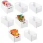 mDesign Plastic Stackable Kitchen Pantry Cabinet, Refrigerator, Freezer Food Storage Bin with Handles, Lid - Organizer for Fruit, Yogurt, Snacks, Pasta - BPA Free, 10" Long, 8 Pack - White mDesign Plastic Stackable Kitchen Pantry Cabinet, Refrigerator, Freezer Food Storage Bin with Handles, Lid - Organizer for Fruit, Yogurt, Snacks, Pasta - BPA Free, 10" Long, 8 Pack - White