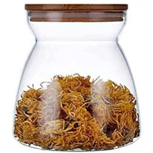 Glass Jars, Food Storage Jar with Sealed Bamboo Lid, Clear Glass Storage Canister for Serving Tea, Chocolate, Coffee Bean, Candy and More, 23.6 FL OZ (700 ML)/ 33.8 FL OZ(1000ML) (100x85x120mm,700ml)