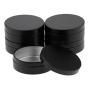 Injoyo 5 Pieces Aluminum Tins Cans - Round Storage Jars Black no-screw Lids Metal Tins, Travel Tins Cosmetic Refillable Containers, 100ml